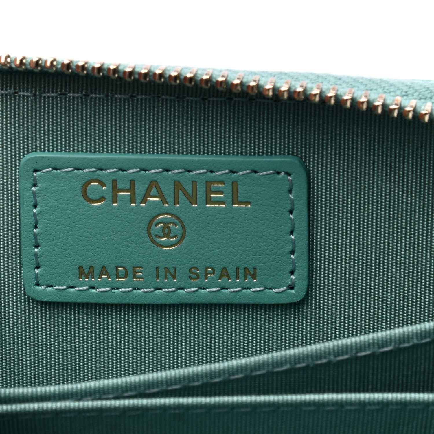 Chanel Lambskin Quilted Chanel 19 Zip Around Coin Purse Wallet Light Green 4 of 4