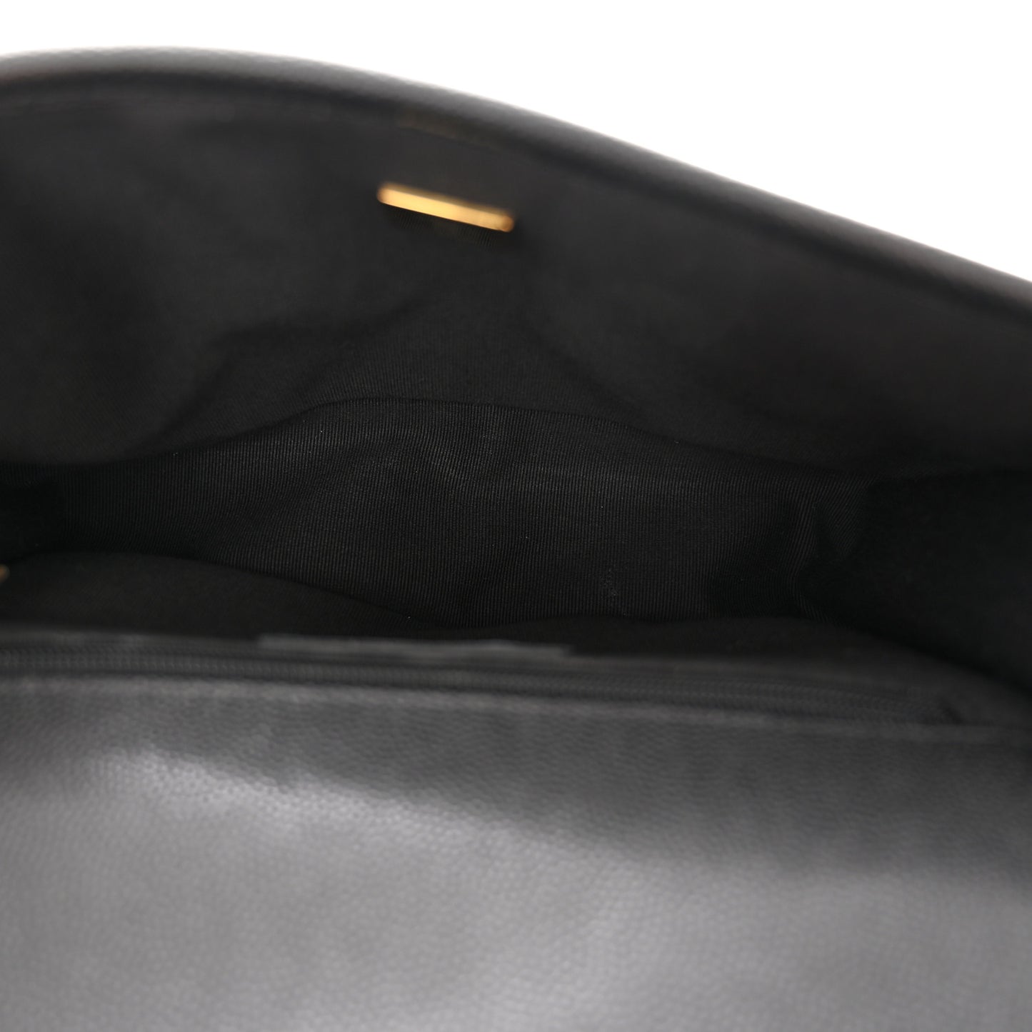 Caviar Quilted School Memory Small Top Handle Flap Black