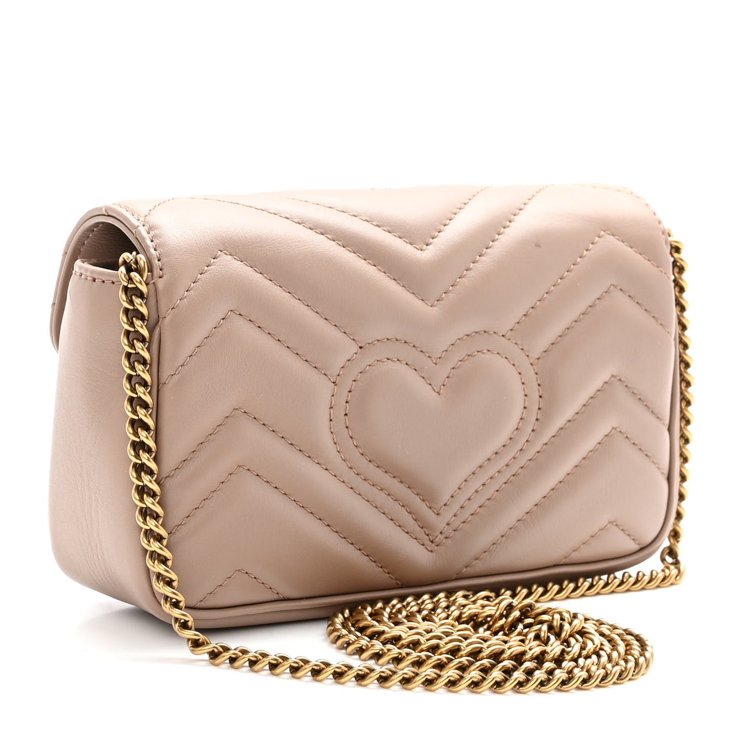 Calfskin Matelasse Super Mini GG Marmont Shoulder Bag Porcelain Rose