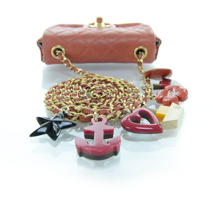 Chanel Lambskin Quilted Cruise Charm Mini Flap Red 5 of 13