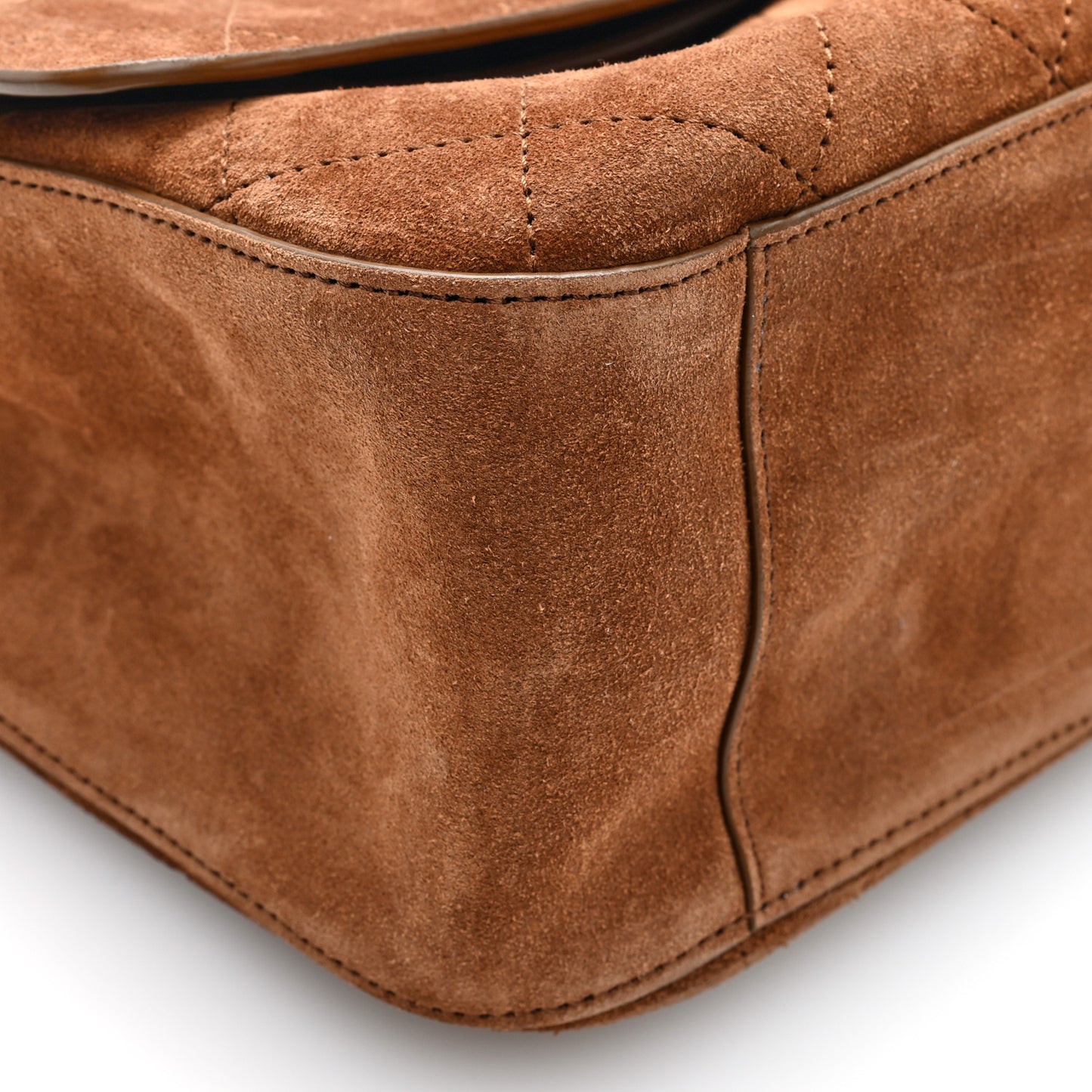 Suede Calfskin Small Souplissimo Maxi Flap Camel