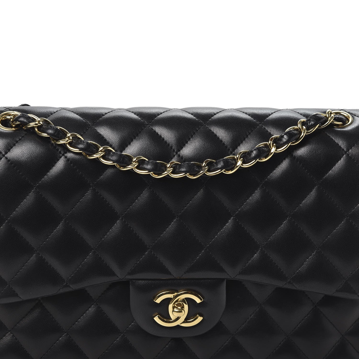 Chanel Lambskin Quilted Jumbo Double Flap Black 9 of 9