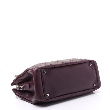 Chanel Glazed Calfskin Stitched On the Road Zip Tote Plum 3 of 9