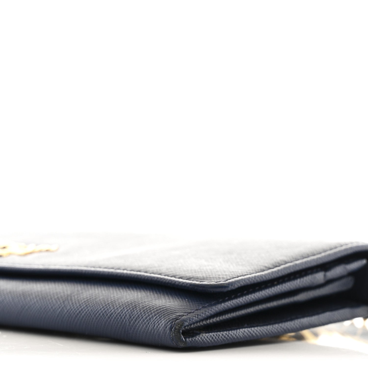 Prada Saffiano Metal Oro Chain Wallet Bleuette 11 of 11