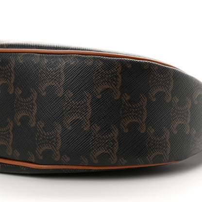 Celine Triomphe Canvas Calfskin Ava Shoulder Bag Tan 12 of 16