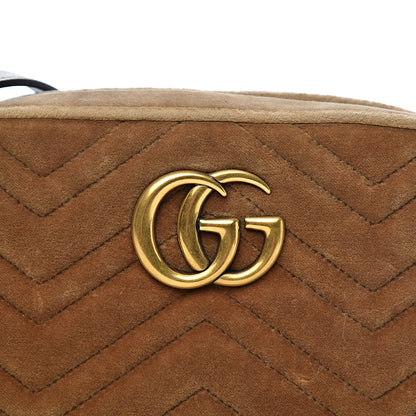 Gucci Velvet Matelasse Small GG Marmont Chain Shoulder Bag Taupe 11 of 11