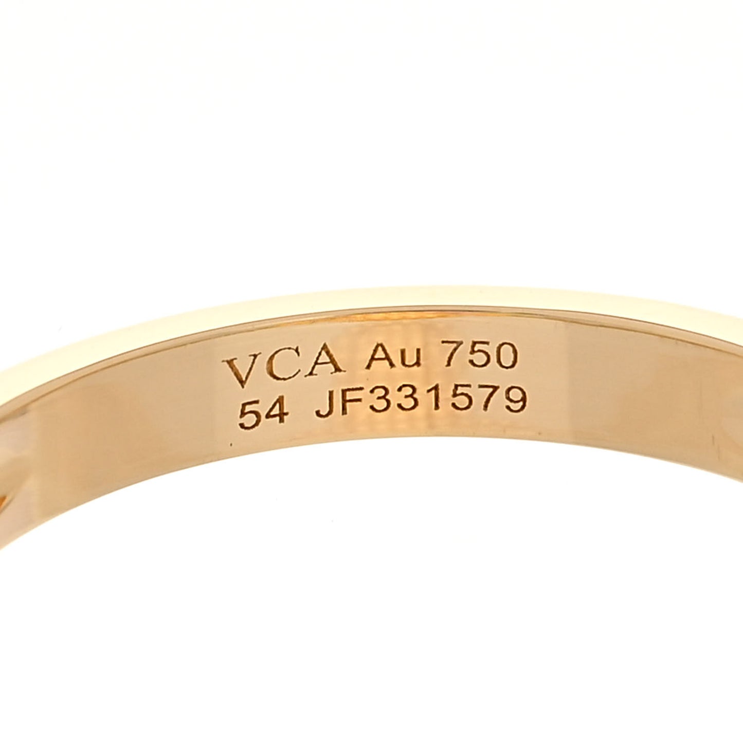 18K Yellow Gold Guilloche Vintage Alhambra Ring 54 7
