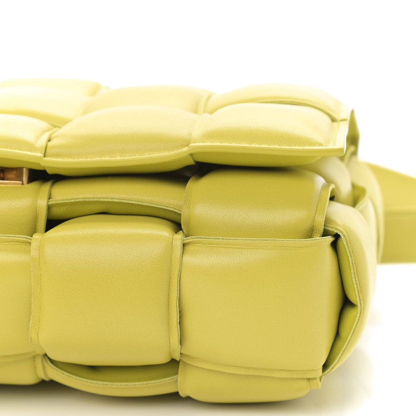 Nappa Maxi Intreccio Padded Cassette Crossbody Bag Kiwi