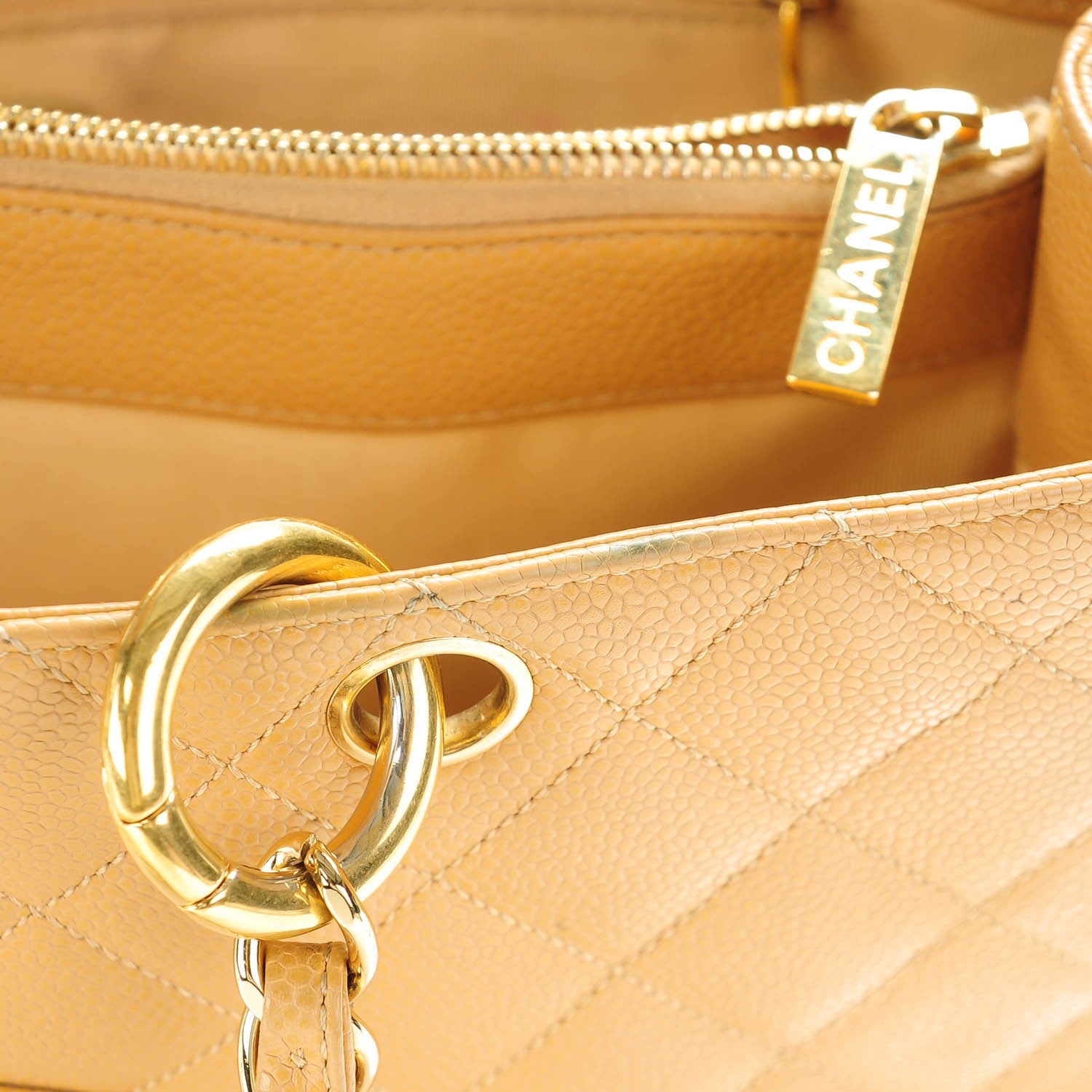 Chanel Caviar Quilted Grand Shopping Tote GST Beige 9 of 11
