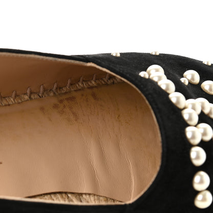 Chanel Suede Pearl CC Espadrilles 39 Black 9 of 10