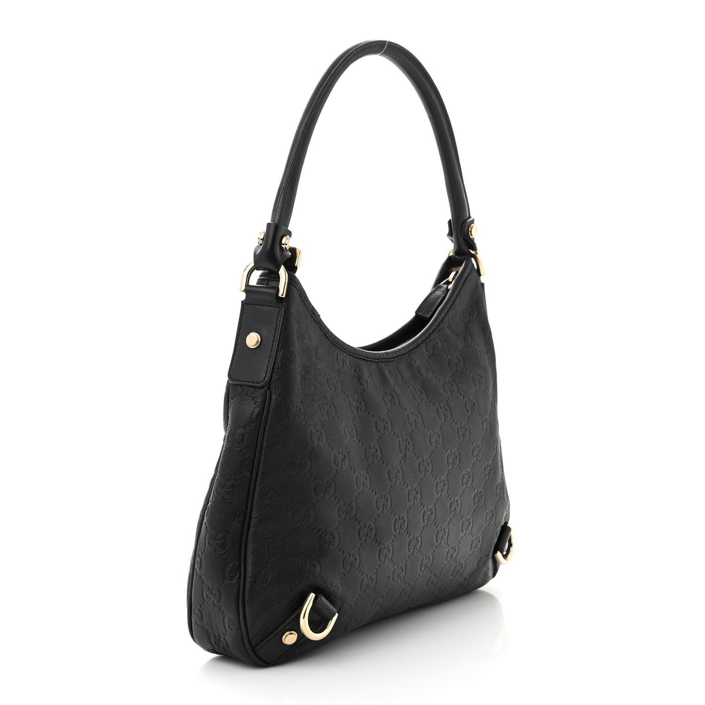 Guccissima Medium Abbey D Ring Hobo Black