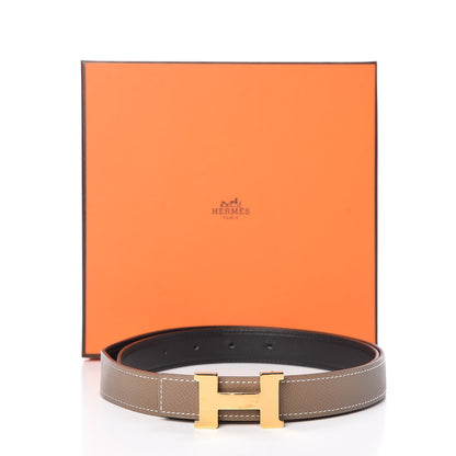 Hermes Swift Epsom 24mm Mini Constance H Belt 80 Black Etoupe 8 of 8