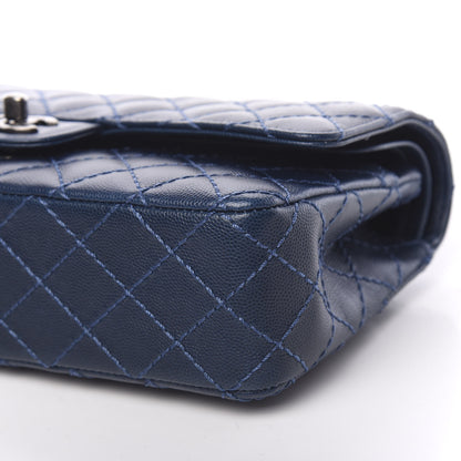 Chanel Caviar Quilted Medium Double Flap Dark Blue 8 of 12