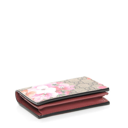 Gucci GG Supreme Monogram Blooms Card Case Beige Multicolor Dry Rose 4 of 8