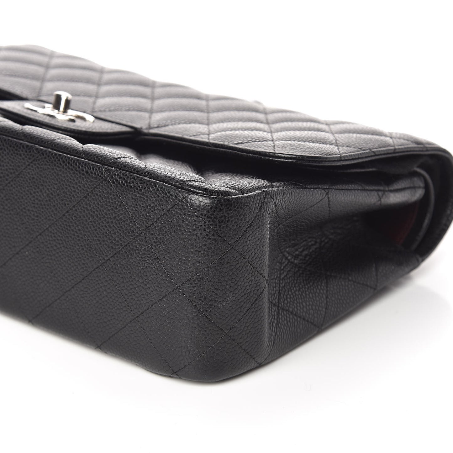 Caviar Quilted Jumbo Double Flap Black