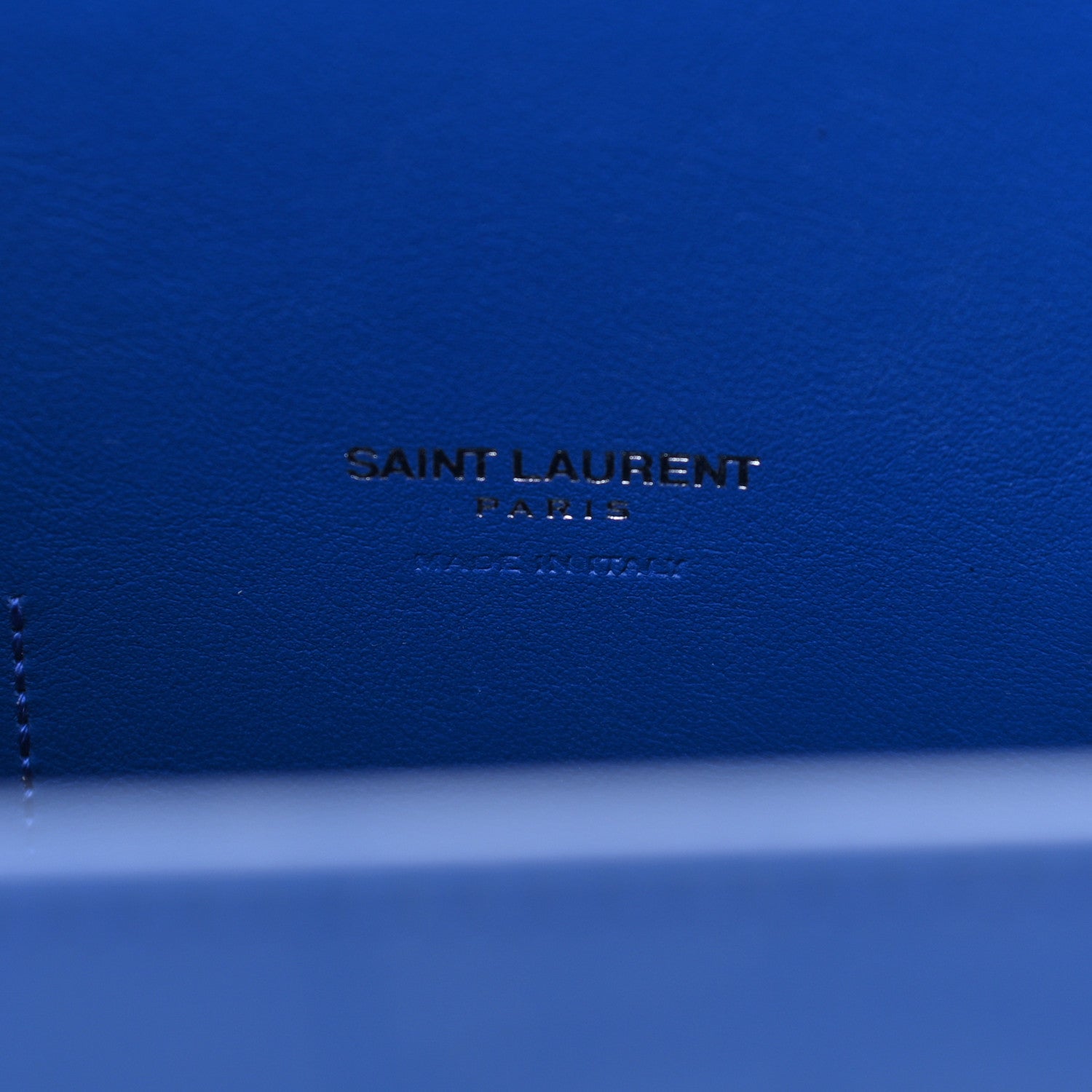 Saint Laurent Calfskin Crocodile Embossed Small Sac De Jour Royal Blue 6 of 9