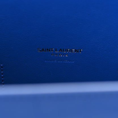 Saint Laurent Calfskin Crocodile Embossed Small Sac De Jour Royal Blue 6 of 9