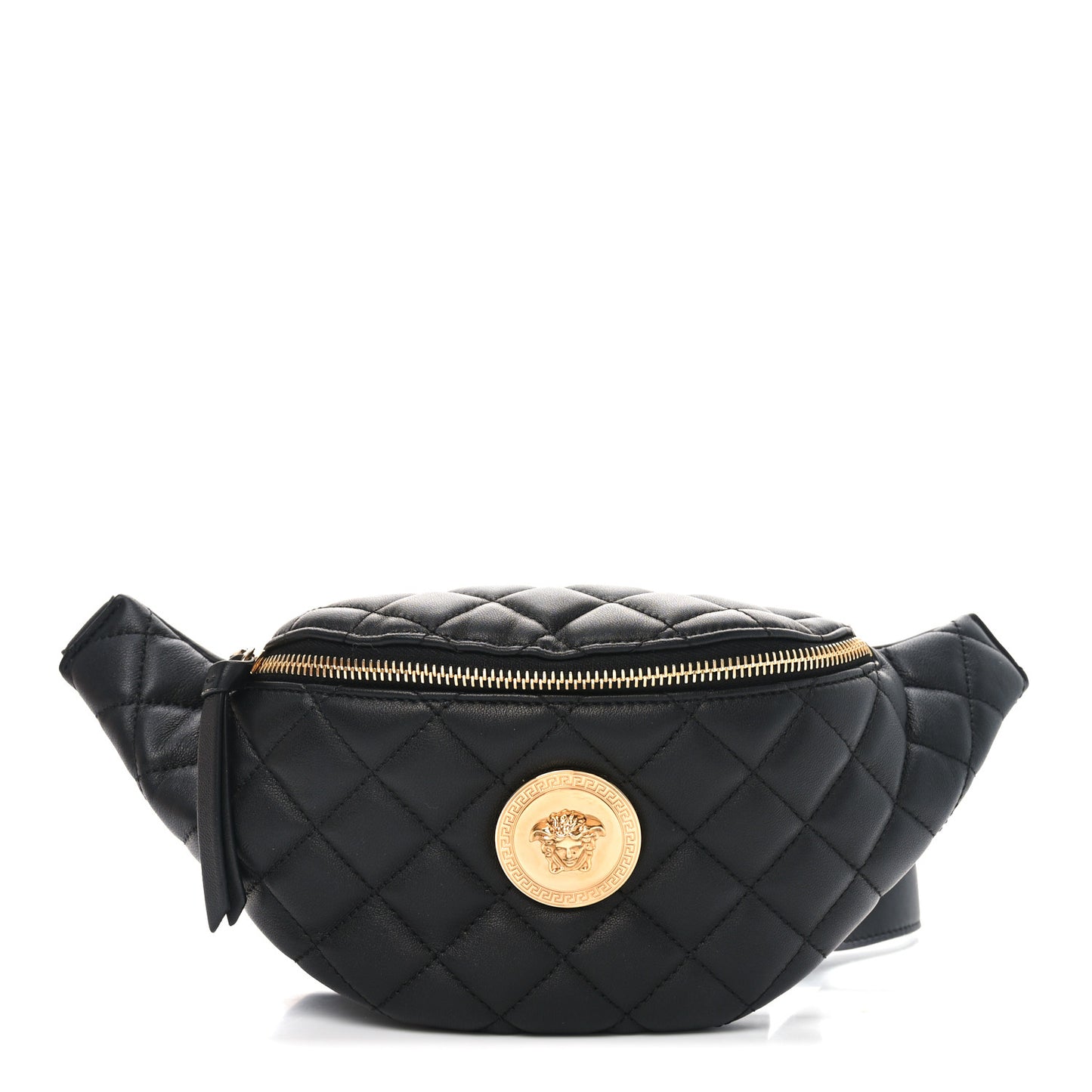 Nappa Quilted Medusa Belt Bag Black