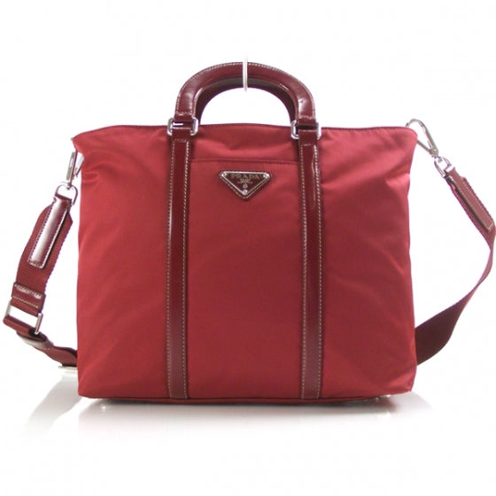 Nylon Tessuto Rosso Tote Bag