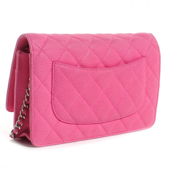 Chanel Iridescent Caviar Wallet on Chain WOC Hot Pink 3 of 8