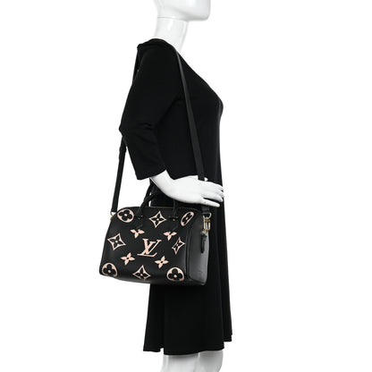 Louis Vuitton Empreinte Monogram Giant Speedy Bandouliere 25 Black Beige 2 of 9