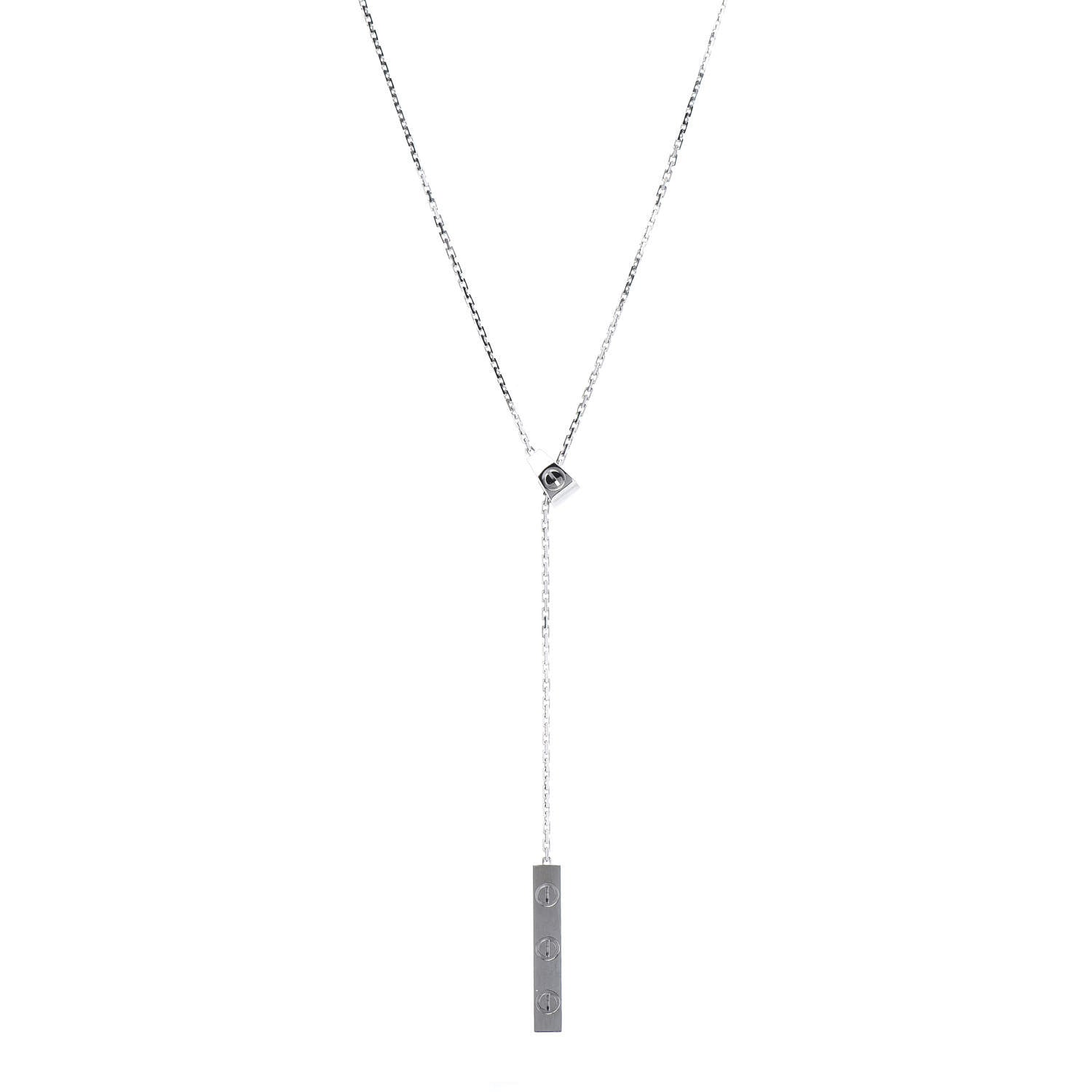 Cartier 18K White Gold LOVE Lariat Necklace 1 of 5