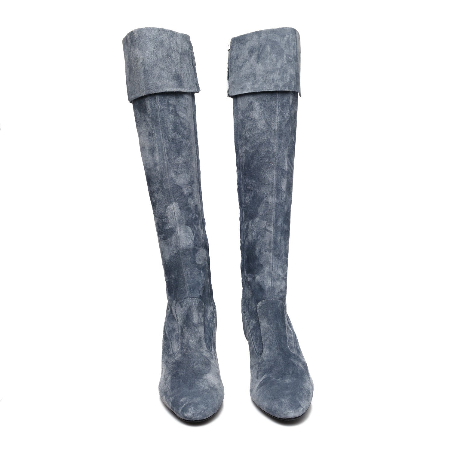 Chanel Suede High Boots 40 Grey 2 of 7