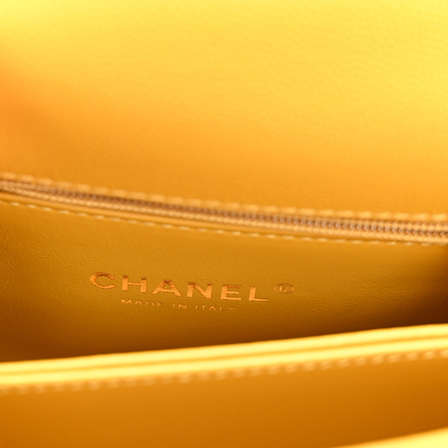 Chanel Caviar Quilted Extra Mini Coco Handle Flap Yellow 6 of 10