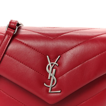 Saint Laurent Calfskin Y Quilted Monogram Toy Loulou Crossbody Bag New Lipstick 9 of 11