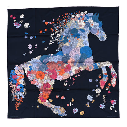 Hermes Silk Robe Legere Scarf 90 Marine Parme Rose 1 of 5