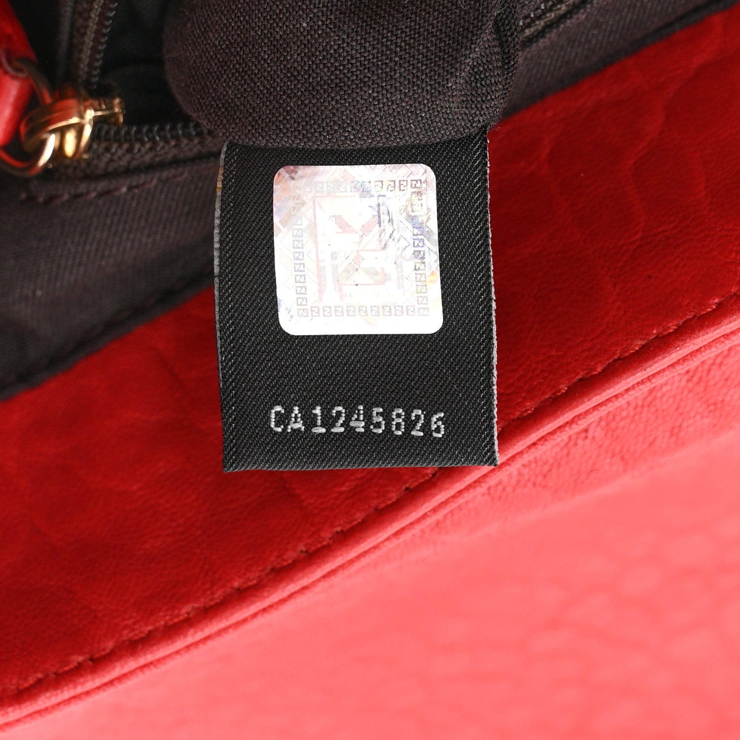 Fendi Crinkled Lambskin Mia Shoulder Flap Red 8 of 11