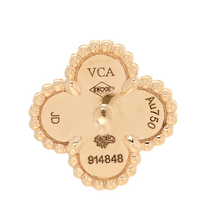 Van Cleef & Arpels 18K Yellow Gold Mother of Pearl Sweet Alhambra Earrings 4 of 4