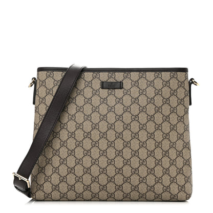 Gucci GG Plus Monogram Medium Flat Messenger Bag Dark Brown 1 of 13