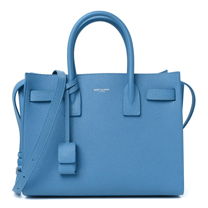 Saint Laurent Grained Calfskin Baby Sac De Jour Blue Clair 1 of 11
