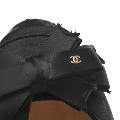 Chanel Satin CC Bow Flats 37 Black 10 of 13
