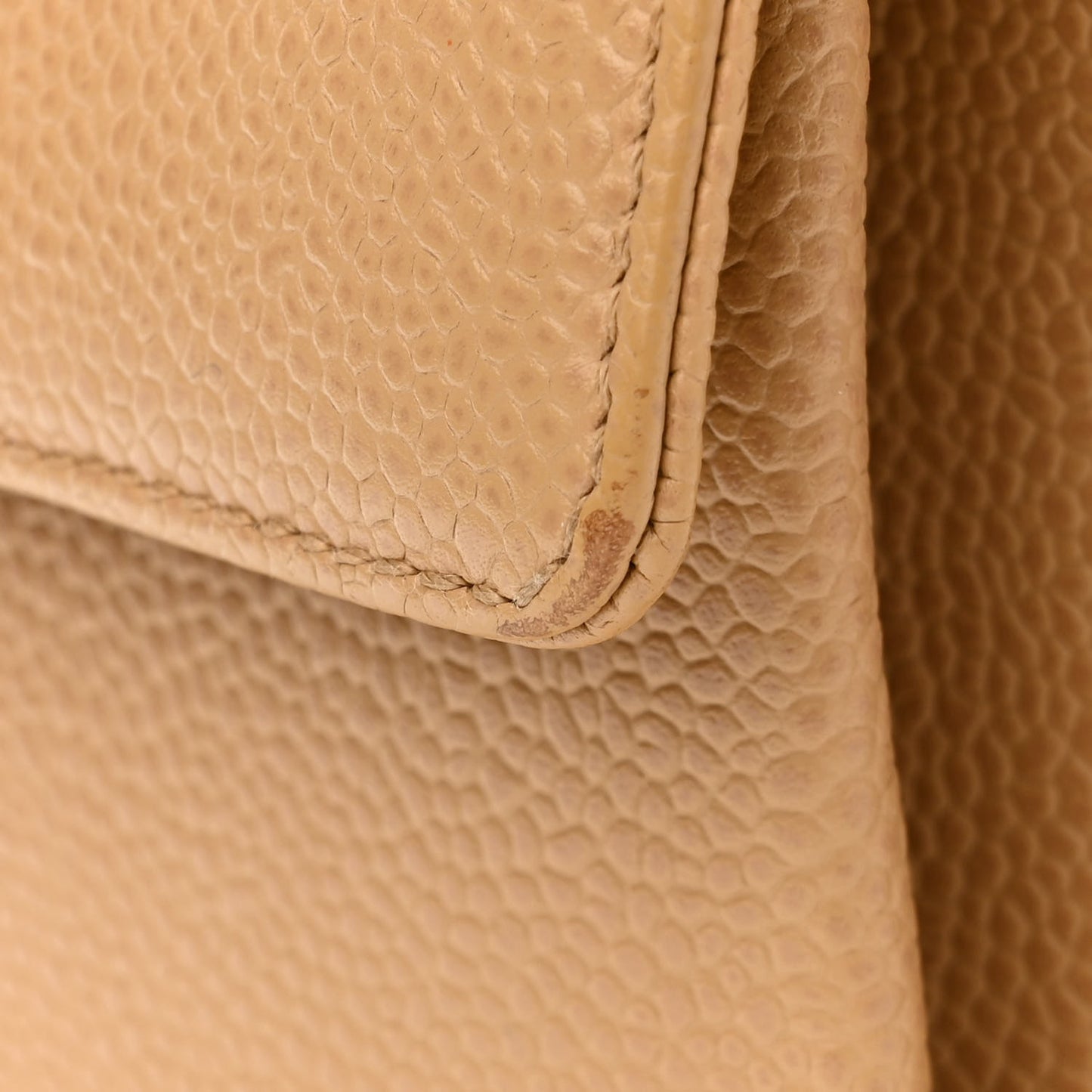 Caviar Flap Shoulder Bag Beige