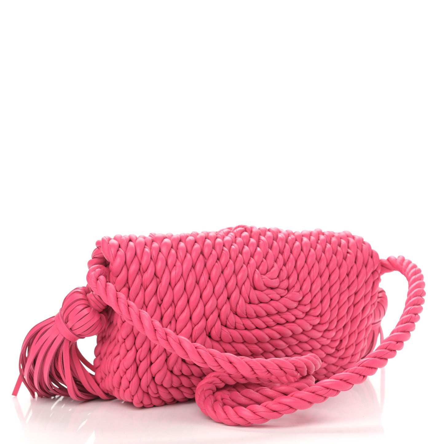 Lambskin Torchon Tasseled Twisted Shoulder Bag Lollipop