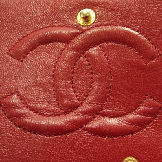 Lambskin Quilted Small Double Flap Red