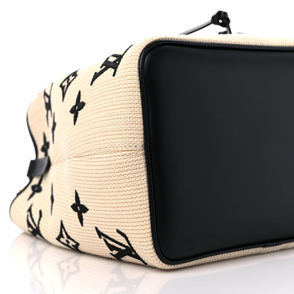Louis Vuitton Cotton Monogram Embroidered Neonoe MM Beige Black 9 of 10