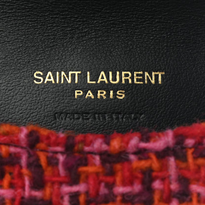 Saint Laurent Tweed Woven Quadrillage Monogram Airpods Pro Case Rose Red 3 of 5