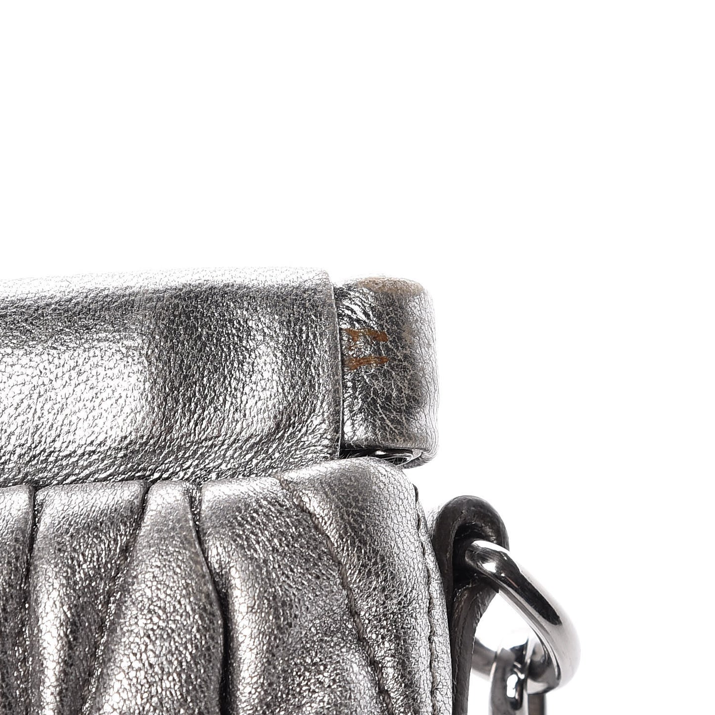 Metallic Nappa Matelasse Clutch Cromo