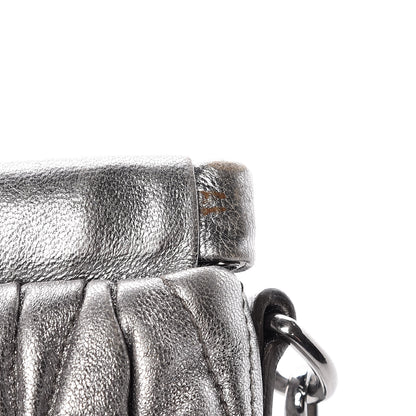 Miu Miu Metallic Nappa Matelasse Clutch Cromo 12 of 14