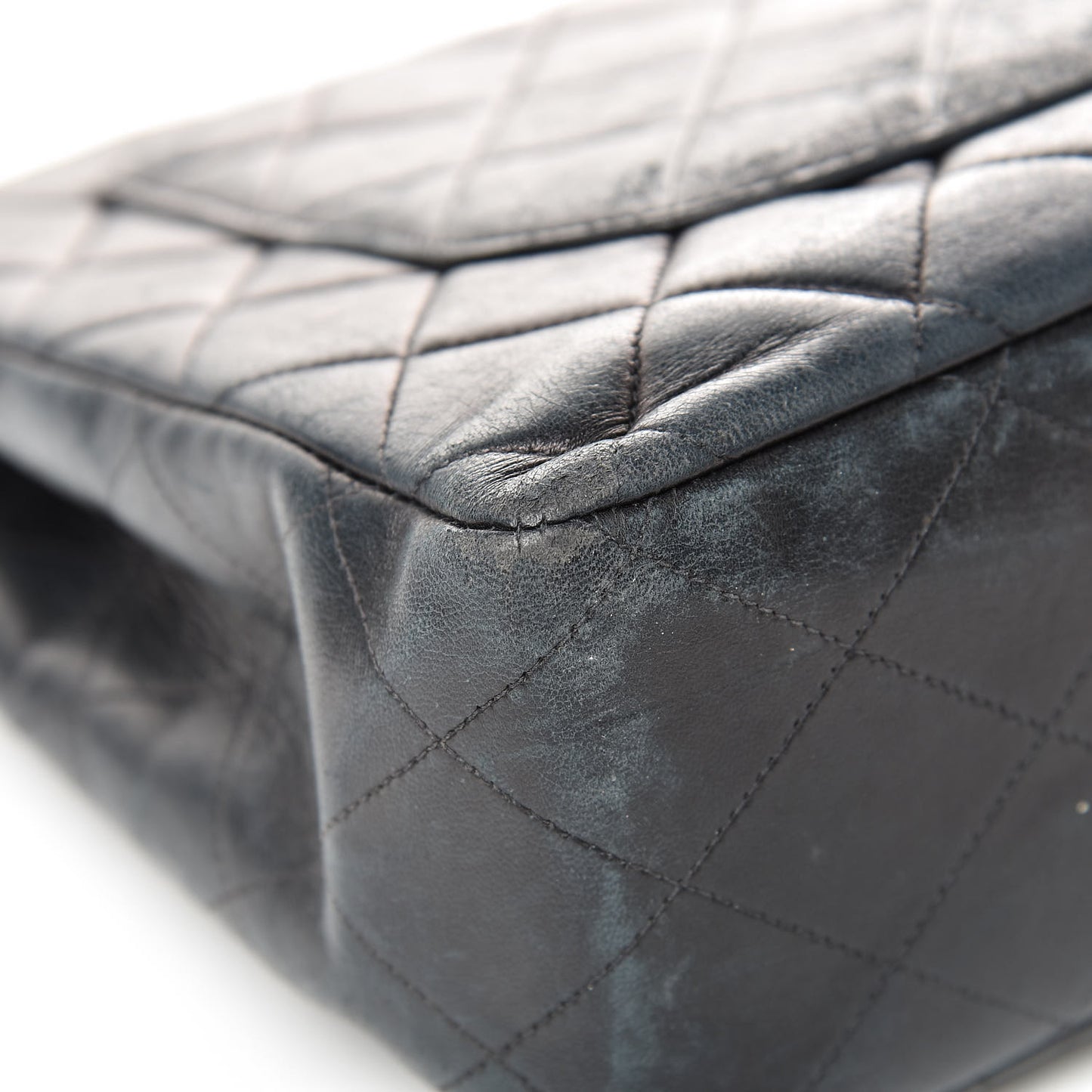 Lambskin Quilted XL Jumbo Single Flap Black
