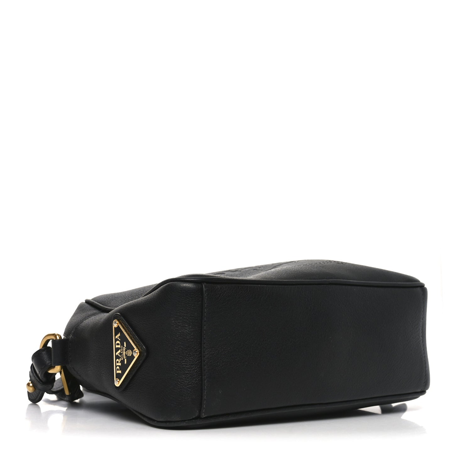 Glace Calfskin Embossed Logo Crossbody Black