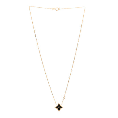 Louis Vuitton 18K Yellow Gold Diamond Black Onyx Color Blossom BB Star Pendant Necklace 3 of 5