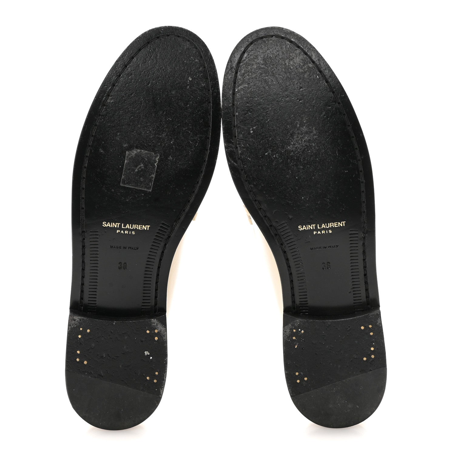 Saint Laurent Calfskin Penny Loafers 38 Pearl 6 of 10