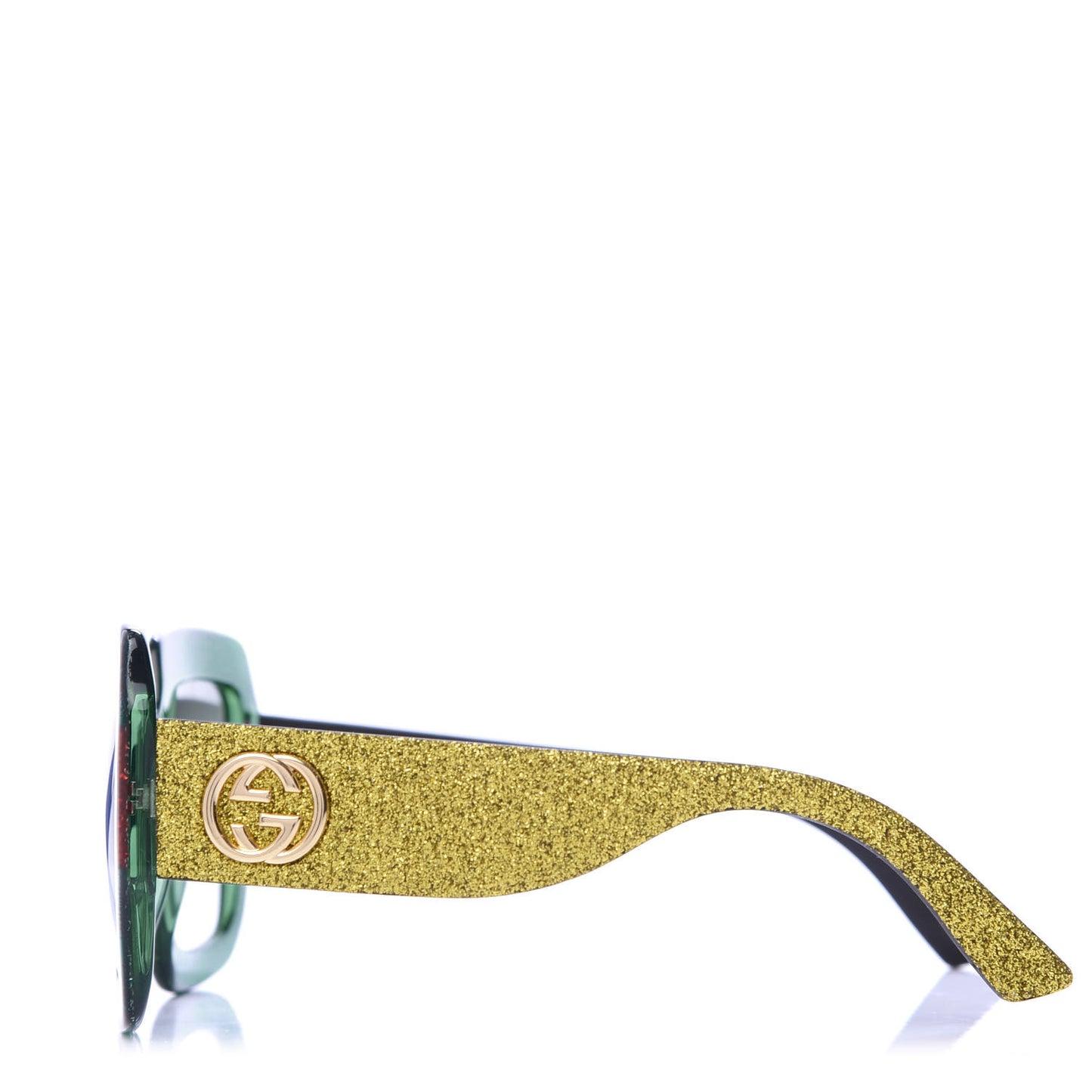 Square Frame GG0102S Sunglasses Glitter Red Black Green