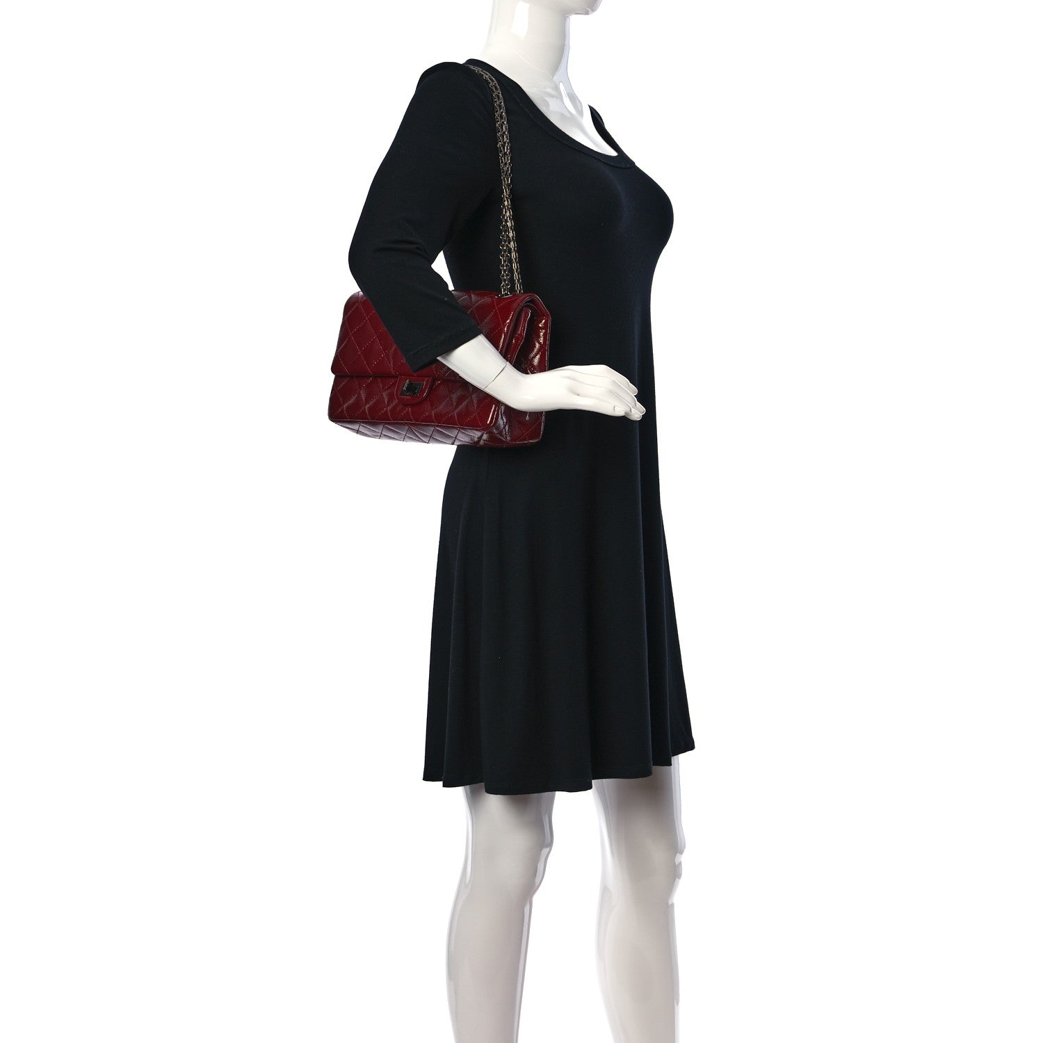 Chanel Patent Caviar Quilted 2.55 Reissue 226 Flap Burgundy 2 of 11