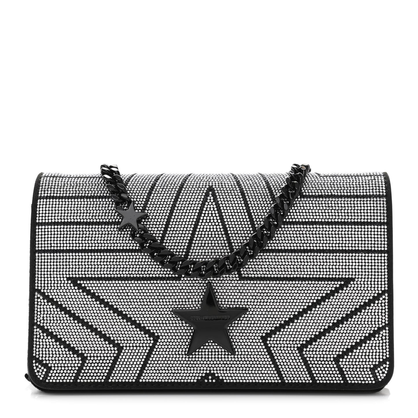 Velvet Crystal Star Crossbody Bag Black