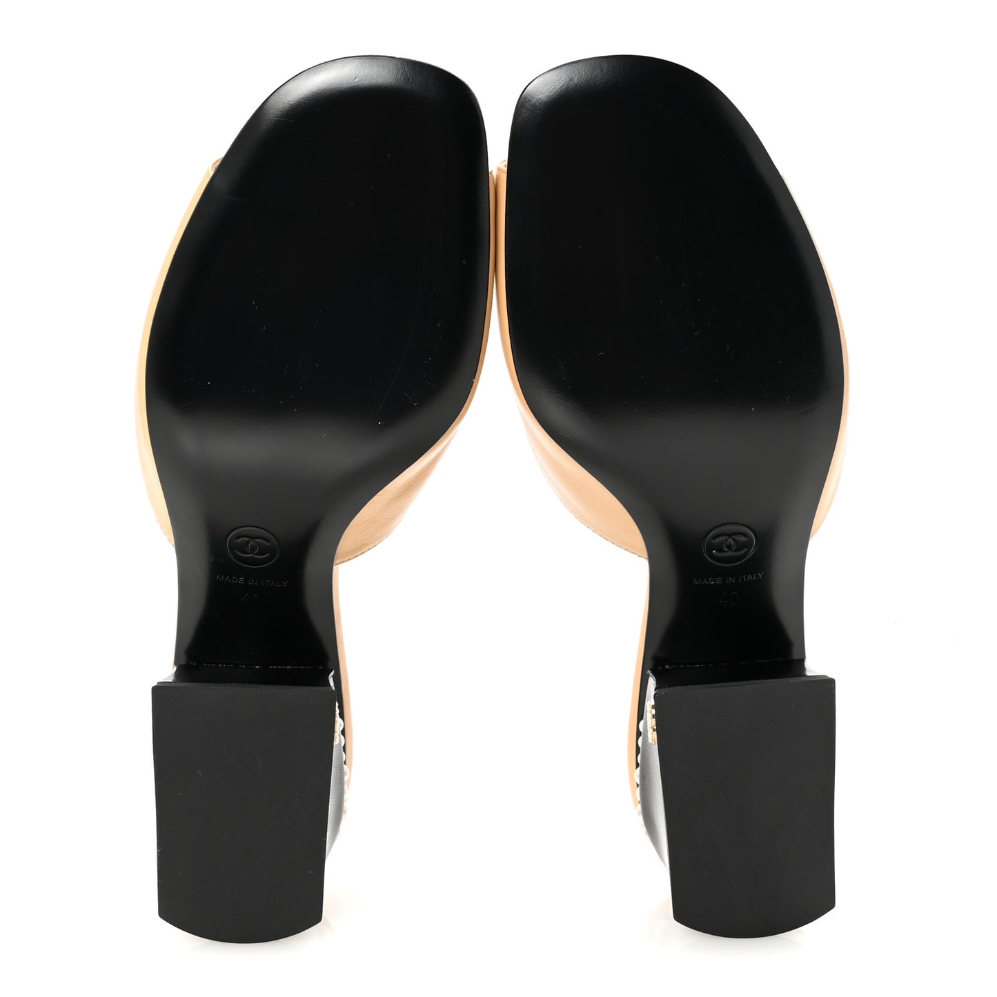 Shiny Goatskin Pearl Mule 40 Beige